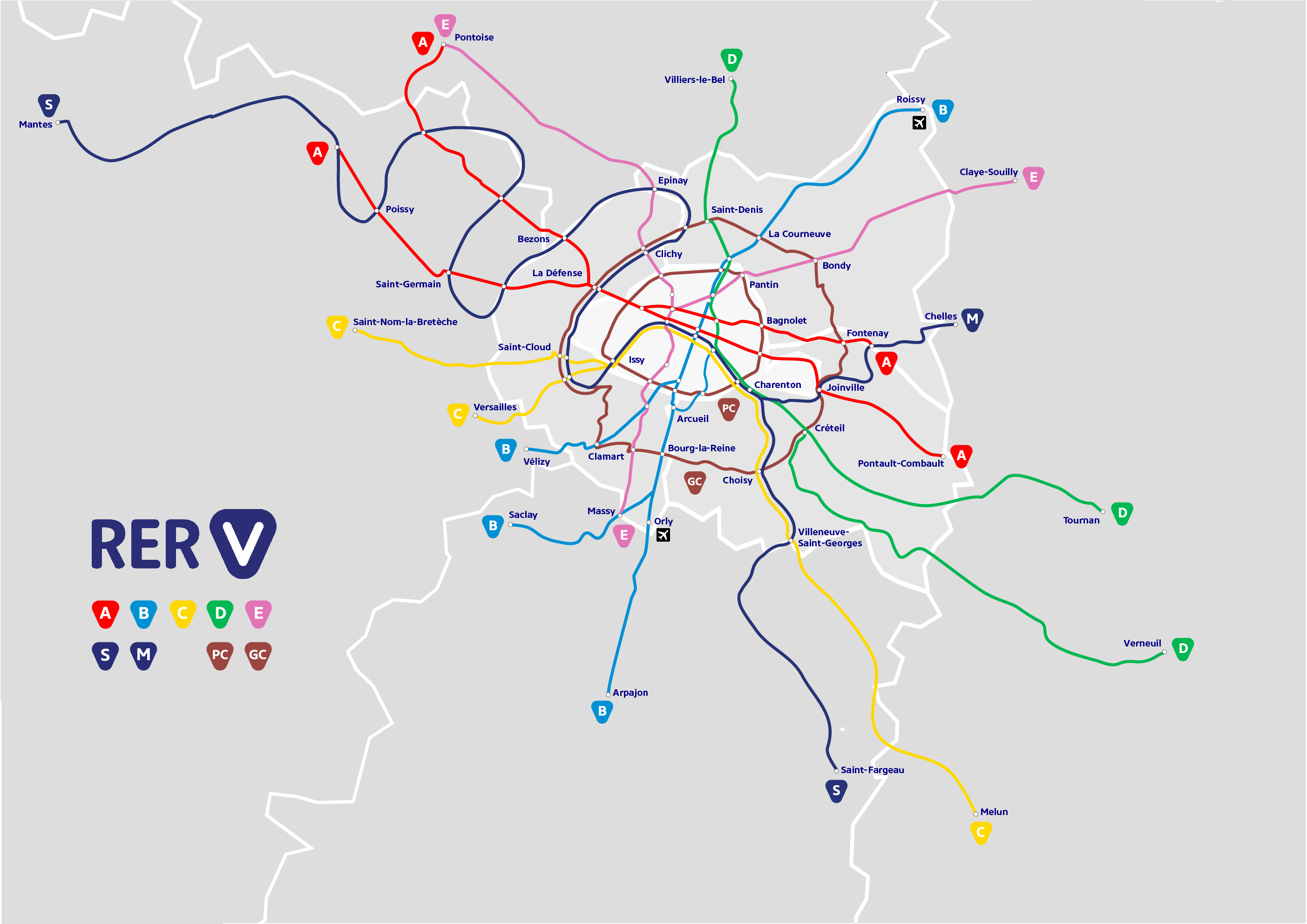 Rer V La Carte Du R Seau La Rustine De Nanterre